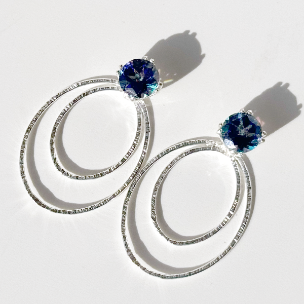 Oval Earring Jackets with 4 Carat Purple Topaz Gemstone Earrings |  | Handmade Earring Jacket Collection by Jewelry Designer Lisa Ramos