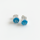 4 Carat Gemstone Blue Topaz Studs | MONOLISA Jewelry Collection Made in California