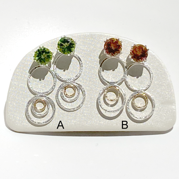 Versatile 4 Carat Gemstone Stud Earrings with Argentium Silver and 14k Gold Earring Jackets