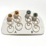Versatile 4 Carat Topaz and Citrin Gemstone Stud Earrings with Argentium Silver and 14k Gold Earring Jackets | MONOLISA Jewelry Collection Made in California