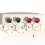 Versatile 4 Carat Gemstone Stud Earrings Designed with 14k Gold Earring Jackets - Topaz