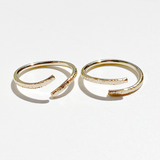 Versatile 14 Karat Gold Textured Ring Set - One of a Kind Elegance