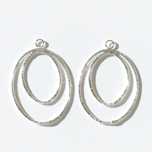 Argentium Silver Oval Hoop Earring Jackets Handmade by California Jewelry Artist Lisa Ramos | Jewelry Made in California