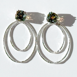 Argentium Silver Earring Jackets with Green Topaz Studs | Jewelry Made in California