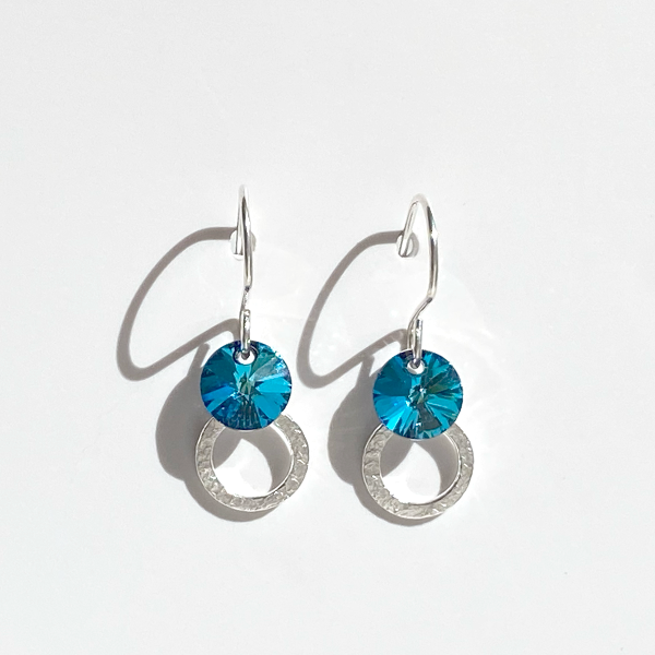 Argentium® Silver Mini Crystal Collection - unique blue