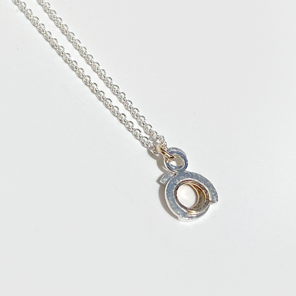Argentium® Silver and 14 Karat Gold Textured Pendant Necklace - Duo Movement