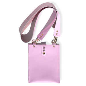 Elegant Pretty Pink Crossbody Leather Bag - #122