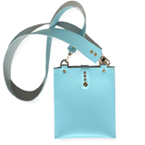 Elegant Baby Blue Crossbody Leather Bag - #118