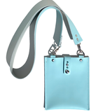 Elegant Baby Blue Crossbody Leather Bag - #124