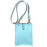 Elegant Baby Blue Crossbody Leather Bag - #125