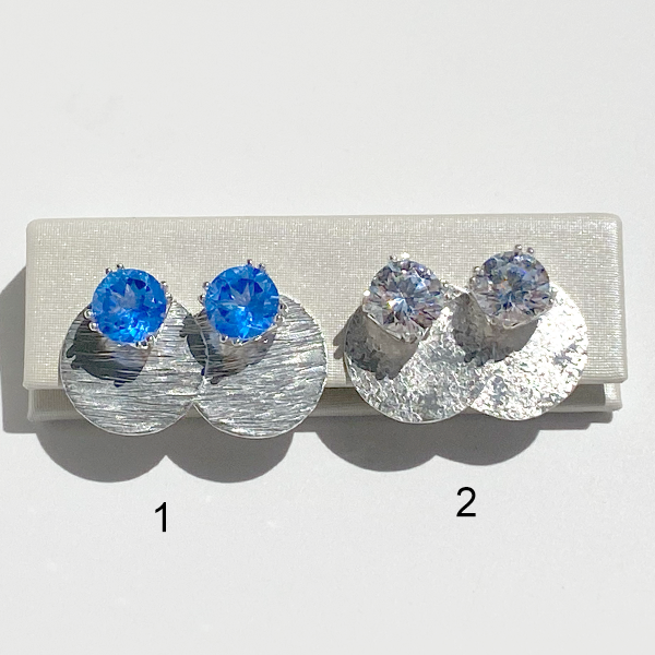 Versatile Sterling Gemstone Studs with Argentium Silver Earring Jackets - Grande