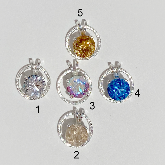 Argentium® Silver Topaz and Quartz Gemstone Pendant Necklace Collection