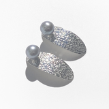 Argentium Silver Earring Set - Earring Jackets with Pearl Studs