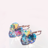 Crystal Heart Earrings - Iridescent