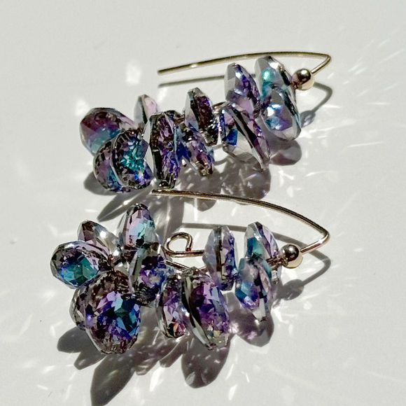 Unicorn Crystal Cluster Earrings