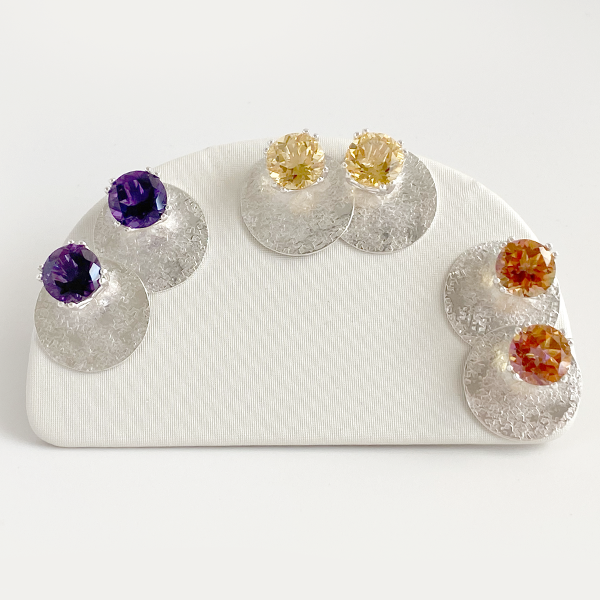 Versatile Gemstone Studs with Argentium Silver Earring Jackets - Grande II  | MONOLISA Jewelry Collection Made in California