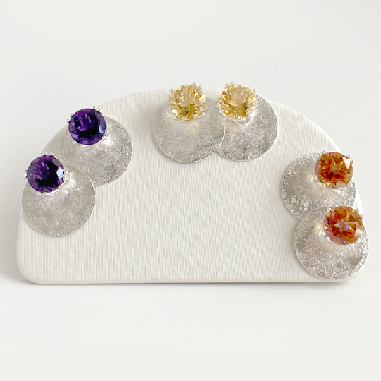 Versatile Gemstone Studs with Argentium Silver Earring Jackets - Grande II  | MONOLISA Jewelry Collection Made in California