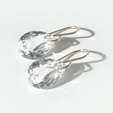 Elegant Crystal Modern Pear Earrings - clear