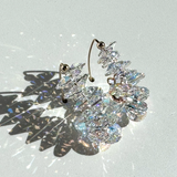Medium Argentium Silver Crystal Cluster Earrings - Iridescence