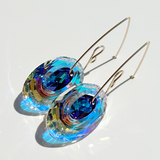 Large Crystal Eye Earrings - Yellow