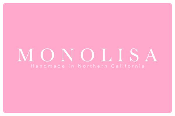 MONOLISA logo - Branding on a pink background