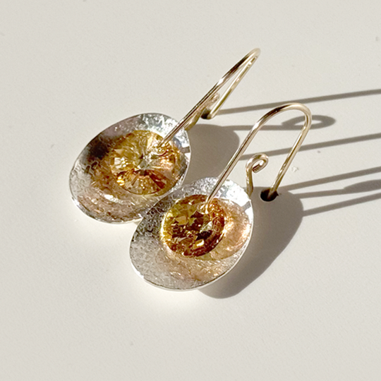 Argentium® Silver Eye Catching Golden Crystal Earrings Collection