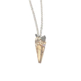 14 Karat Gold Crystal Spike Pendant Collection with Argentium Silver Chain - Golden