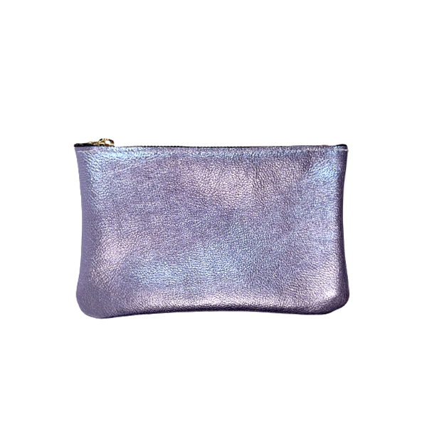 Blue Metallic Mini Pouch