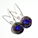 Large Blue Purple Rainbow Crystal Earring Collection - Purple