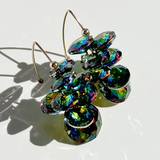 Ultra Rainbow Cluster Crystal with Elegant Scroll Design  - Gold Filled