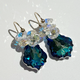 Short Crown Crystal Cluster Earrings - (2 colors)