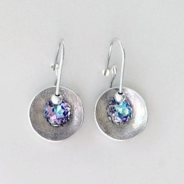 Argentium® Silver Eye Catching Crystal Earrings Collection - Unicorn Color