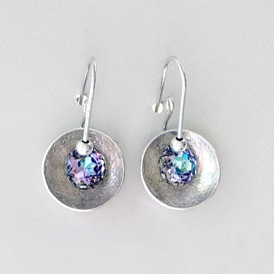 Argentium® Silver Eye Catching Crystal Earrings Collection - Unicorn Color