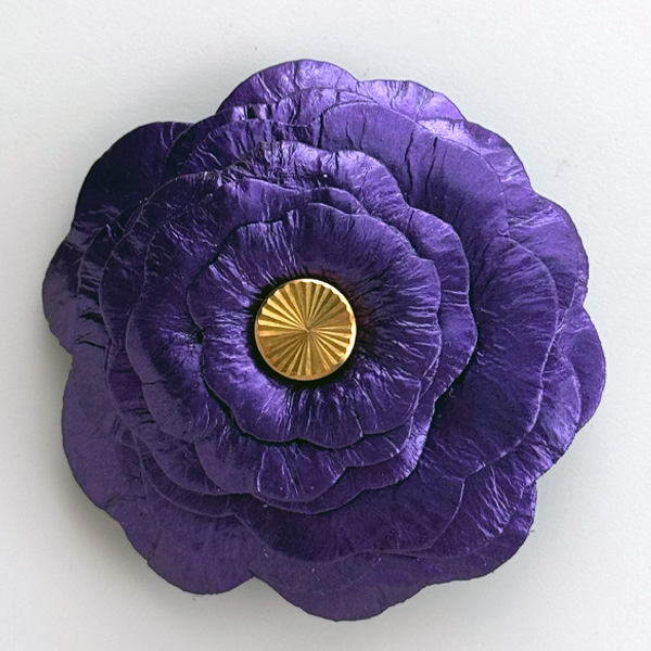 Handmade Leather Flower Accessory with Magnetic Function - One-of-a-Kind Colors