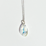 14 Karat Gold Sea Life Crystal Pendant with Sterling Chain