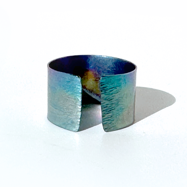 Hammered Titanium Rainbow Ring Collection