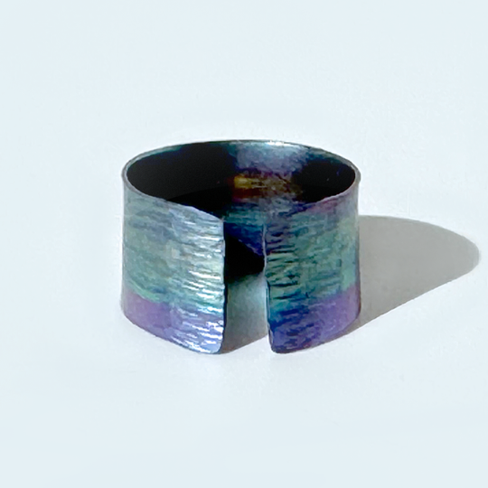 Hammered Titanium Rainbow Ring Collection