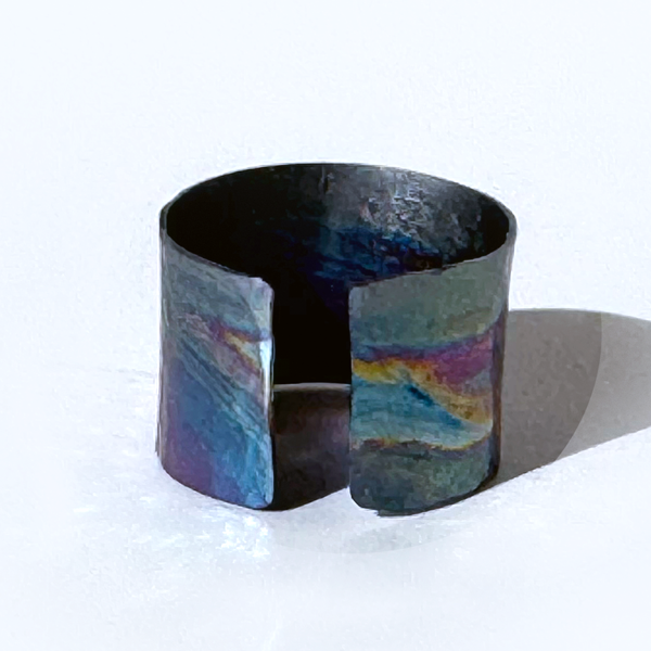 Hammered Titanium Rainbow Ring Collection