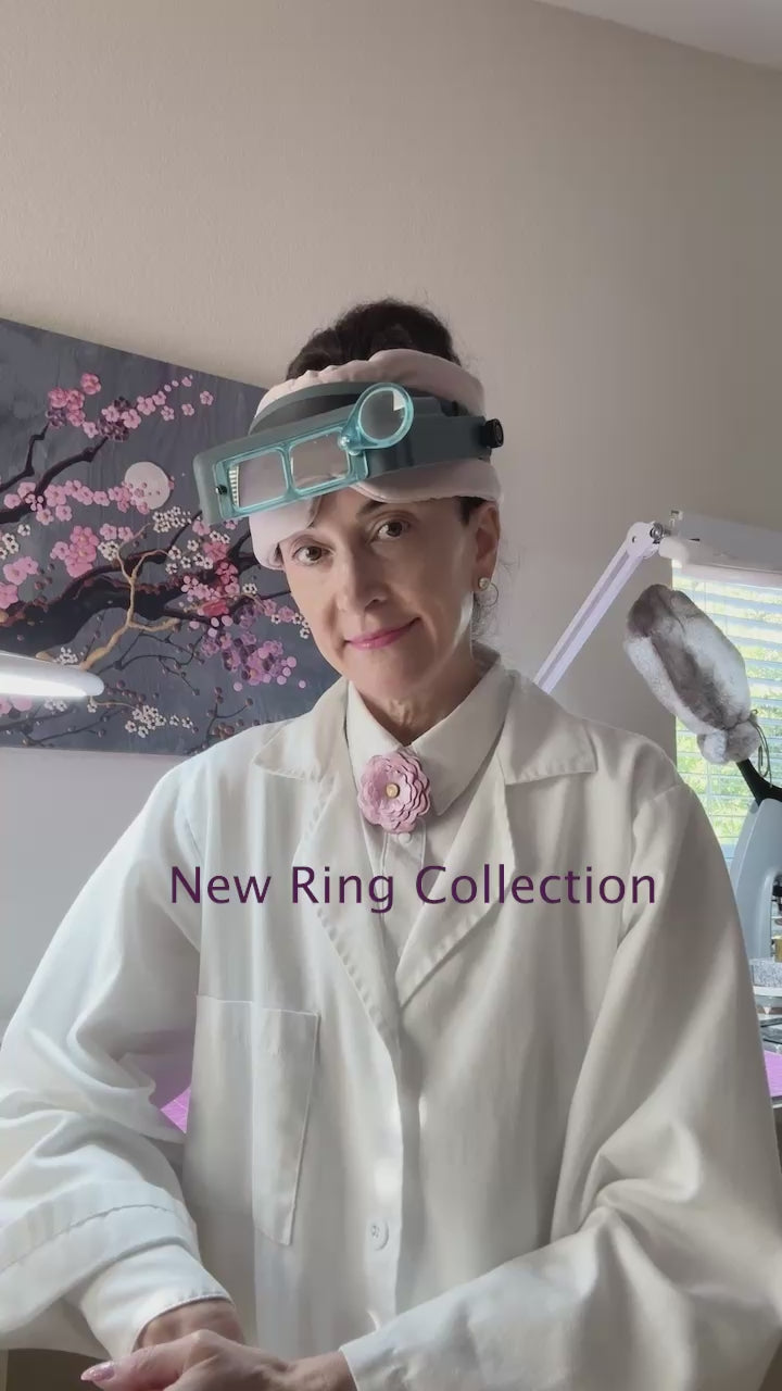 Argentium® Silver Matte Finish Caviar Ring Collection and Gemstone Rings  | MONOLISA Jewelry by Artist Lisa Ramos