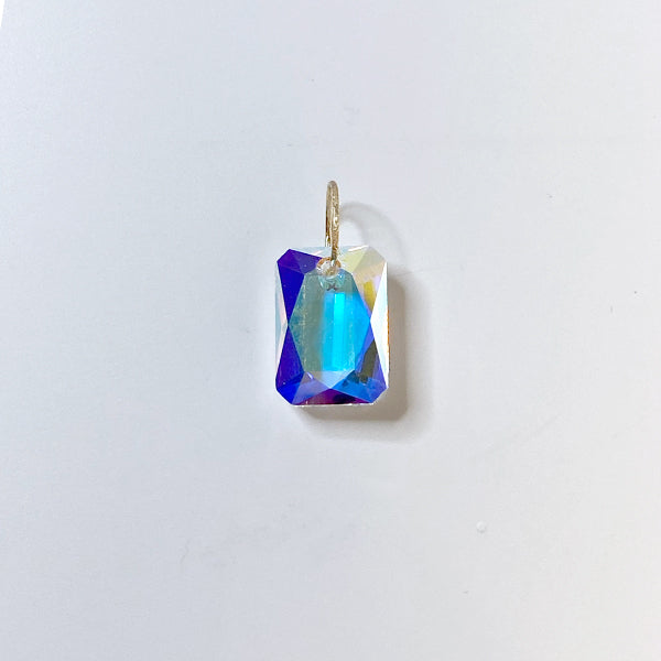 14 Karat Gold Emerald Cut Crystal Pendant Collection - Yellow Iridescence