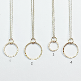 14 Karat Gold Textured Pendant Argentium Silver Necklace Collection
