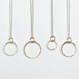 14 Karat Gold Textured Pendant Argentium Silver Necklace Collection