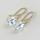 Iridescent Crystal Crown Jewel Earrings - 14k Gold