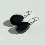 14k Gold Filled Elegant Crystal Modern Pear Earrings - Black
