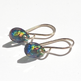 14k Gold Filled Mini Crystal Earrings - Rainbow