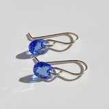 14k Gold Filled Mini Crystal Earrings - Sapphire