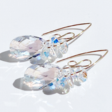 Versatile 14k Gold Filled Elegant Scroll Design Crystal Earrings - Touches of Blue