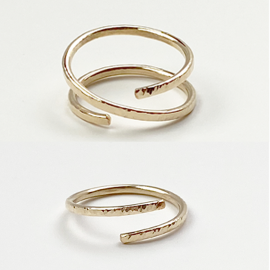 Versatile Sculpted Open Stack Ring Collection - Sets in Sterling or 14k Gold