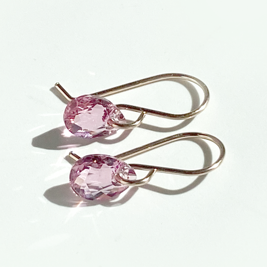 14k Pink Gold Filled Mini Crystal Earrings - Pink