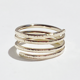 14 Karat Gold Textured Snake Ring - One of a Kind Elegance